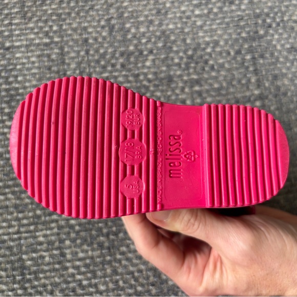 🌧️ Mini Melissa Pink Glitter Bow Rain Boots – Toddler Size 5 💖✨ - Picture 5 of 6